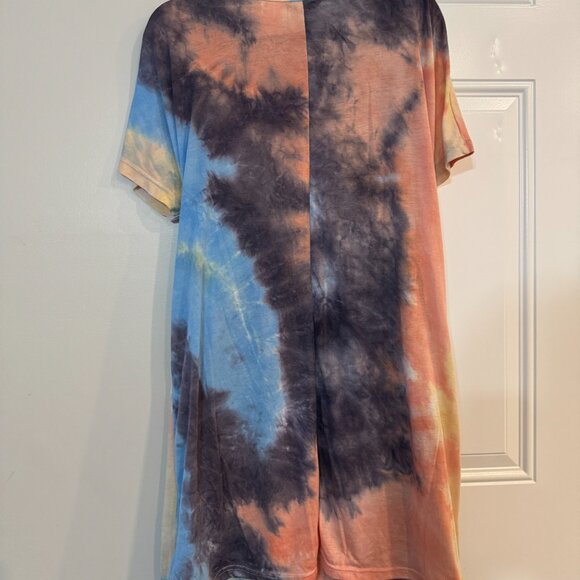 Tie-Dye Midi Dress Side Knot โ Size 10 Women's Comfy dress - Picture 6 of 7